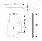 GEBERIT - Option Zrcadlo s LED osvětlením, 60x80 cm 502.800.00.1