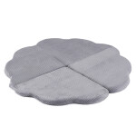 PLUSH NEST PLUSH NEST Plyšová hrací podložka ve tvaru květu 115 × 115 × 5 cm, šedý prémiový manšestr