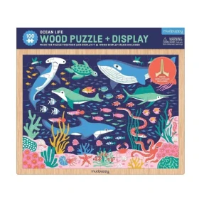 Mudpuppy Dřevěné puzzle: Život v oceánu + stojan