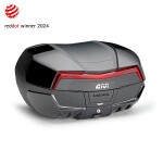 V58Nnb kufr Givi Maxia 5 černý (Monokey), červená optika, 4 černé lakovatelné kryty, objem 58 ltr.