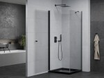 MEXEN/S - Pretoria sprchový kout 90x90, transparent, černá + sprchová vanička včetně sifonu 852-090-090-70-00-4070B