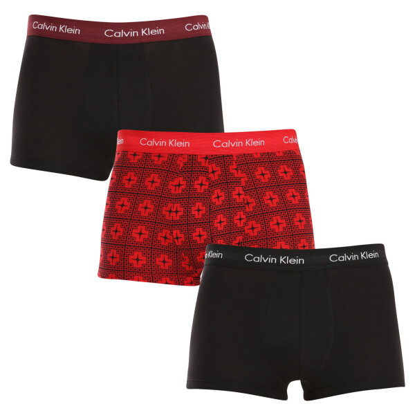 Pánské boxerky 3Pack 000NB3055A I1Z červené/černé - Calvin Klein S