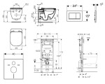 GEBERIT - Duofix Set předstěnové instalace, klozetu a sedátka Ideal Standard Tesi, tlačítka Sigma30, Rimless, SoftClose, matný chrom/chrom SANI11CD2107