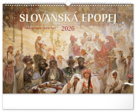 Nástěnný kalendář 2026 NOTIQUE - Slovanská epopej – Alfons Mucha, 48 x 33 cm