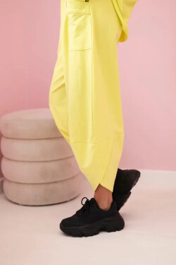 Bavlněná mikina kalhoty set neonově žlutá UNI