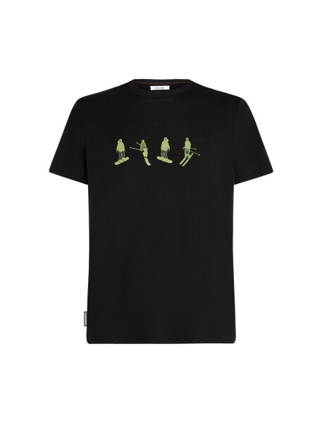 ICEBREAKER Mens 150 Tech Lite SS Tee Snow Day, Black velikost: L