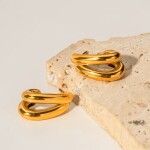 ELENYS Twist Gold – pozlacené náušnice 18K žluté zlato