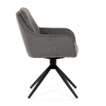 Židle jídelní, 180° otočný mechanismus, lanýžová voděodolná látka, černý kov