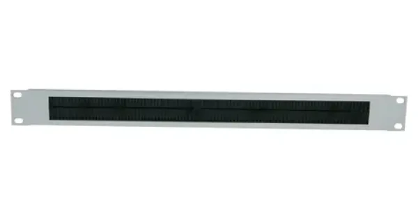 Intellinet šedá / Kabelová průchodka / 19" / 1U / kartáčová lišta / ocel (712477)
