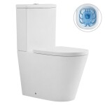 CERANO - WC kombi vyvýšené Comforto, Rimless - bezokrajové splachování + PP/SoftClose sedátko - bílá lesklá - 89,5x39 CER-667754