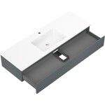 MEXEN/S - Orio koupelnová skříňka 140 cm s umyvadlem Otis, 1 šuplík, grafit mat/bílá mat 91A10-14023-1-BF66-W18M01