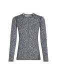 Dámské merino tričko s dlouhým rukávem ICEBREAKER Wmns 200 Oasis LS Crewe Flock AOP, Midnight Navy/Snow/Aop velikost: S