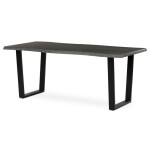 Stůl jídelní, 180x90x75 cm, MDF deska, dekor šedý dub, kovová nohy ve tvaru U, černý matný lak