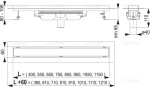 Alcadrain Podlahový žlab s okrajem pro plný rošt, svislý odtok APZ1106-850 APZ1106-850