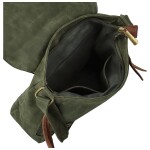 Trendy dámská koženková crossbody kabelka Anelise, tmavě zelená