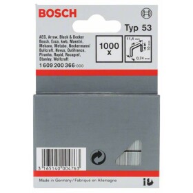 Sponky do sponkovačky z tenkého drátu, typ 53 - 11,4 x 0,74 x 10 mm 1000 ks Bosch Accessories 1609200366 Rozměry (d x š) 10 mm x 11.4 mm