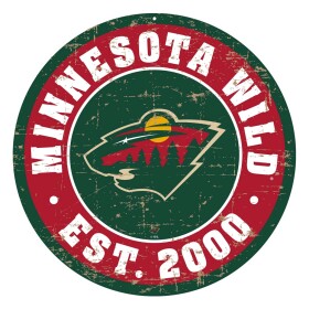 Mustang Cedule Minnesota Wild NHL 22" Round Distressed Logo