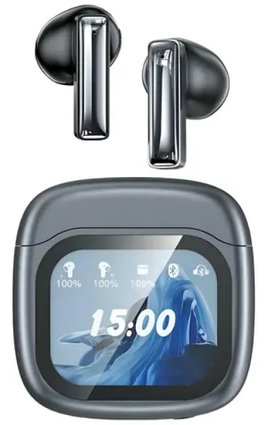 AWEI TP100 černá / Bezdrátová sluchátka s mikrofonem / TWS / ENC / Bluetooth 5.4 / dobíjecí pouzdro s displejem (TP100 ENC)