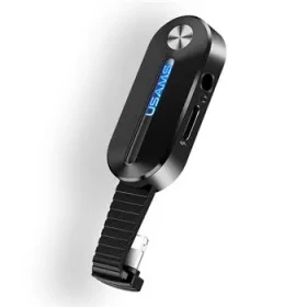 USAMS SJ358 Lightning 3.5mm+Lightning Adapter vč. LED Světla černá (6958444969664)