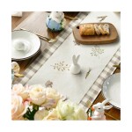 DumDekorace Velikonoční lněný ubrus - běhoun 180 x 33 cm Velikonoční vajíčka / kraslice