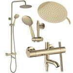 REA - Sprchová sada s termostatem LUNGO Diamond - Gold REA-P5960