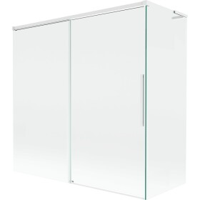 MEXEN/S - Rox L vanová zástěna 2-křídlová posuvná 160 + 75 x 150, transparent, bílá 8C9L-160-075-20-00
