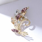 Brož se zirkony a krystaly Swarovski Elements Carolina - květina, Zlatá
