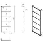 SAPHO - SKA nástěnný sušák ručníků 450x1150x100, černá mat SKA501