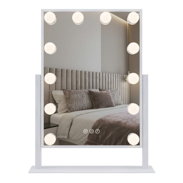 REA - Zrcadlo LED HOLLYWOOD White 30x40 HOM-12023