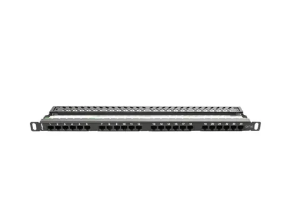 Lanberg PPU5-0024-B černý / Patch panel / 24 portů / CAT5E / 0,5U / 19" (PPU5-0024-B)