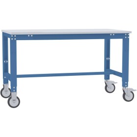 Manuflex AU7341.5007 Pracovní stůl univerzální speciální mobilně se Melaminplatte, Šxhxv = 1500 x 600 x 752-972 mm brilantní modrá (RAL 5007)