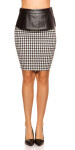 Sexy KouCla pencilskirt w.peplum a.houndstooth barva blackwhite velikost