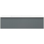 MEXEN/S - Rivel koupelnová skříňka 90 cm s umyvadlem Otis, 1 šuplík, reliéf , grafit mat/bílá mat 91A20-09023-1-BF66-W18M01