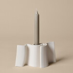 Ferm Living Kameninový svícen Dedali Off-White, bílá barva, keramika