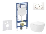 GEBERIT - Duofix Set předstěnové instalace, klozetu Oudee Vortex a sedátka softclose, tlačítko Sigma20, bílá/pozlacená SANI11CA3176B