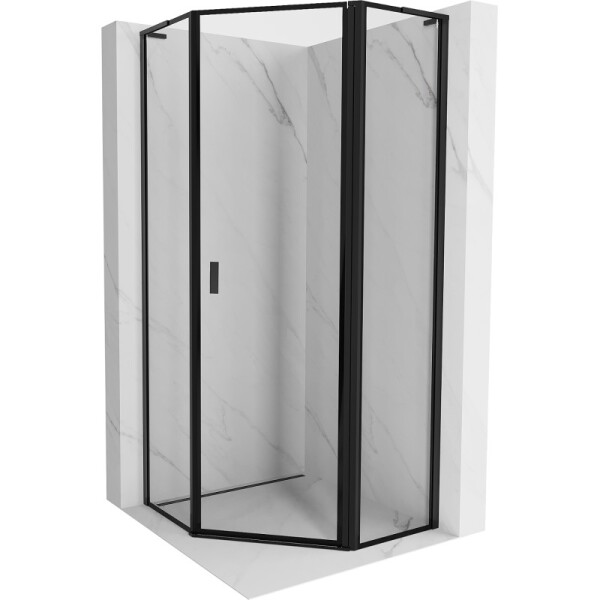 MEXEN/S - Mist L sprchový kout pětiboký křídlový pravá 100 x 100, černá okraj, černá 8A8L-100-100-70-70-P