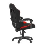 Herní křeslo, synchronní mechanismus, černá a červená látka, plast. kříž