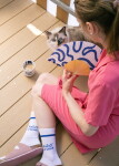 Bella Rose Ponožky Kočičí sluha velikost S (36-39), bílá barva, textil