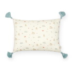 Cam Cam ApS Bavlněný polštářek Vintage Toys 30 × 40 cm, modrá barva, krémová barva, textil