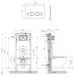 OMNIRES - Set: STRONGFRAME podomítkový rám + STEEL-R45 splachovací tlačítko, grafit broušený STFWC1R45-RGR