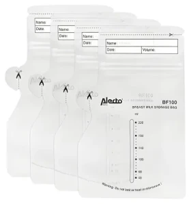 Alecto BF100 / Sáčky na mateřské mléko / 220 ml / 100 ks / bez BPA (BF-100)