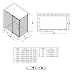 CERANO - Sprchový kout Santoro L/P - 8 mm - chrom, transparentní sklo - 120x100x195 - posuvný CER-8050BD7353