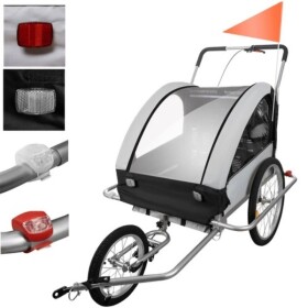 Malatec ML 14746 Vozík za kolo jogger 3v1 LED černošedý