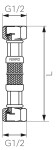 NOVASERVIS - Nerezová hadička M1/2" x M1/2"-80cm PWS7