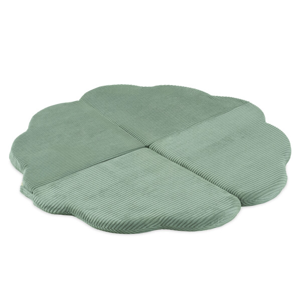 PLUSH NEST PLUSH NEST Plyšová hrací podložka ve tvaru květu 115 × 115 × 5 cm prémiový manšestr, zelená