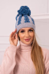 Dámská čepice s bambulí Rozalia K323 denim+grey UNI