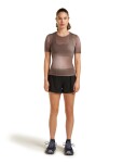 Dámské merino triko s krátkým rukávem ICEBREAKER Wmns 75 Cool-Lite Featherlight SS Crewe AOP, Porcini/Pink Quartz/Aop velikost: M