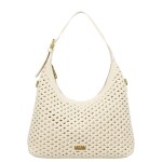 Stylová dámská háčkovaná kabelka Coveri Luna, béžová