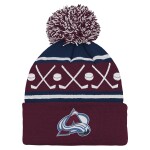 Outerstuff Dětská batolecí zimní čepice Colorado Avalanche NHL Face-Off Cuff Pom
