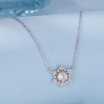 Stříbrný náhrdelník se sněhovou vločkou - 1 ct MOISSANITE + CERTIFIKÁT, Stříbrná 40 cm + 5 cm (prodloužení) certifikát GRA, hadřík na čištění stříbra, dárková krabička